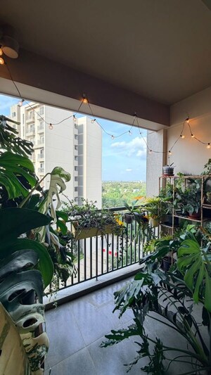 Balcony in 3 BHK Apartment at Goyal Orchid Piccadilly, Thanisandra Main Road – for Rent