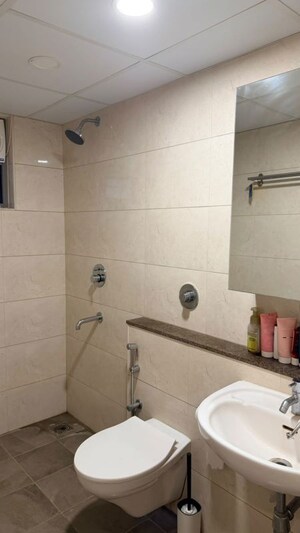 Bathroom in 3 BHK Apartment at Goyal Orchid Piccadilly, Thanisandra Main Road – for Rent