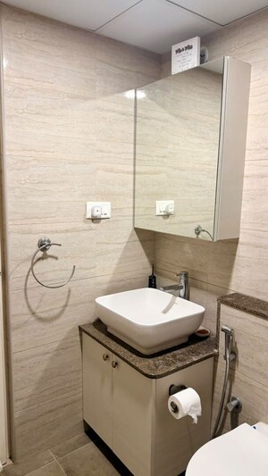 Bathroom in 3 BHK Apartment at Goyal Orchid Piccadilly, Thanisandra Main Road – for Rent