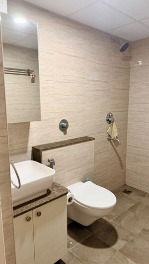 Bathroom in 3 BHK Apartment at Goyal Orchid Piccadilly, Thanisandra Main Road – for Rent