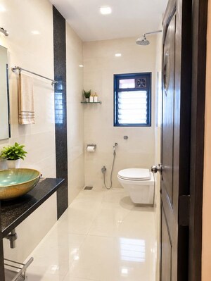Bathroom in 2 BHK Apartment at Surbahar CHS, Vasant Vihar – for Rent