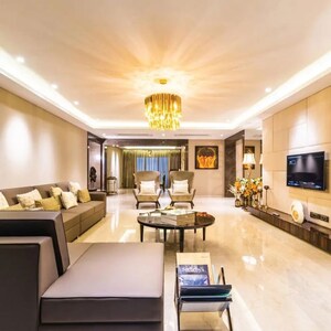 Living Room in 4 BHK Apartment at Sunteck Signia Pearl, Bandra Kurla Complex – for Sale