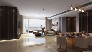 Living Room in 6+ BHK Apartment at K Raheja Modern Vivarea, Mahalaxmi – for Sale