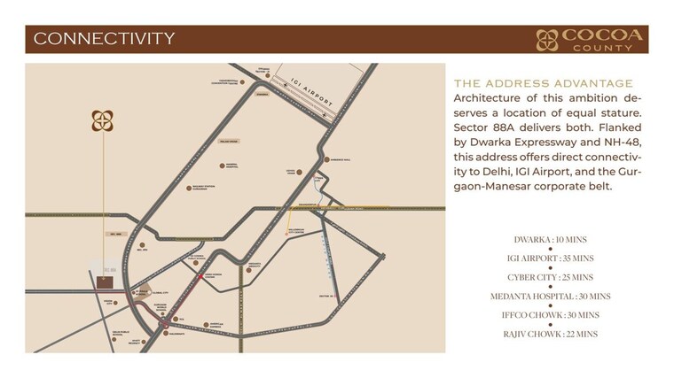 Map Location, cocoa-county 4 Bedroom 2997 Sq.Ft. Apartment In Sector 88a Gurgaon 10695916