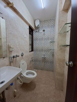 Bathroom in 1 BHK Apartment at Gurukrupa Marina Enclave, Malad West – for Rent