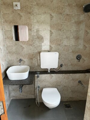 Bathroom in 3 BHK Apartment at Shivalik Sharda Park View 2, Shela – for Rent