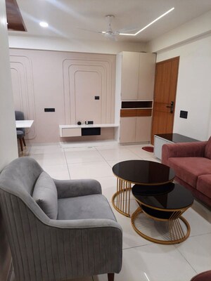 Living Room in 3 BHK Apartment at Deep Indraprasth, Satellite – for Rent