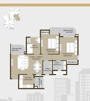 Floor Plan in 2 BHK Apartment at CRC Sublimis, Sector 1 Greater Noida – for Sale
