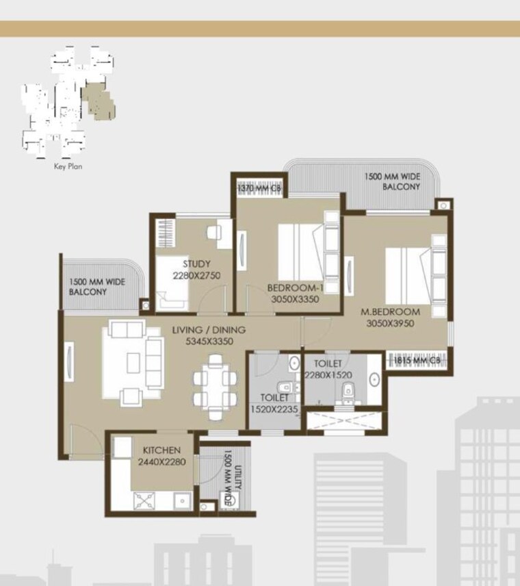 Floor Plan, crc-sublimis 2 Bedroom 1170 Sq.Ft. Apartment In Sector 1 Greater Noida Greater Noida 10696868