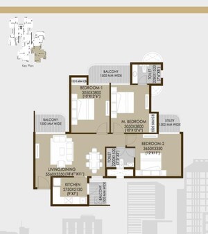Floor Plan in 3 BHK Apartment at CRC Sublimis, Sector 1 Greater Noida – for Sale