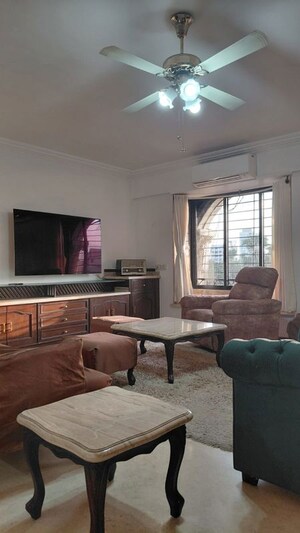 Living Room in 3 BHK Apartment at Royal Manor, Bandra West – for Rent