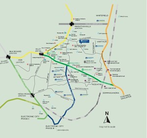 3 BHK Apartment – Map Location View at Adarsh Parkland, Panathur - for Sale