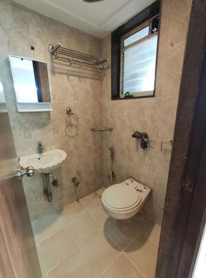 Bathroom in 1 BHK Apartment at Agarwal Trinity Towers, Malad West – for Rent