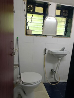 Bathroom in 1 RK Apartment at Rajendra Vihar CHS, Malad West – for Rent