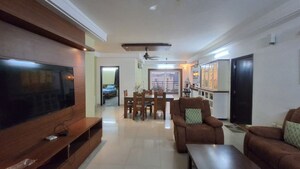 Living Room in 3 BHK Apartment at Ramky Towers, Gachibowli – for Rent