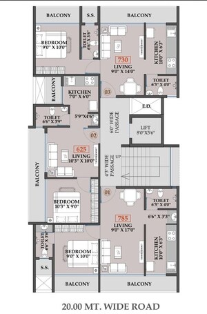 Floor Plan in 1 BHK Apartment at Ulwe – for Sale