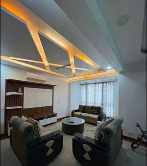 Living Room in 3 BHK Apartment at Jaipurias Sunrise Greens Zirakpur, Vip Road – for Rent