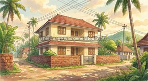  Independent House – Exterior View View at Kodungallur - for Sale