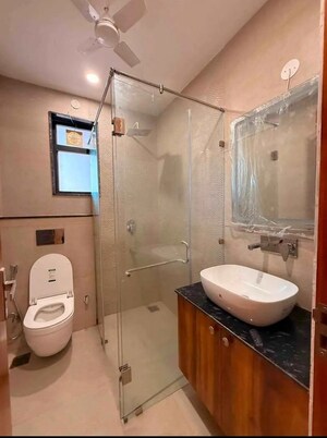 Bathroom in 4 BHK Builder Floor at Chattarpur – for Rent