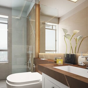 Attached Bathroom in 2 BHK Apartment at Wadhwa Pristine, Matunga West – for Sale
