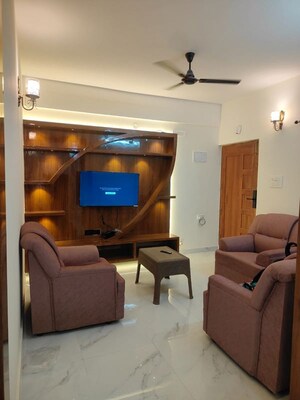 Living Room in 2 BHK Apartment at Habulus Oasis Grove, Bommasandra – for Rent