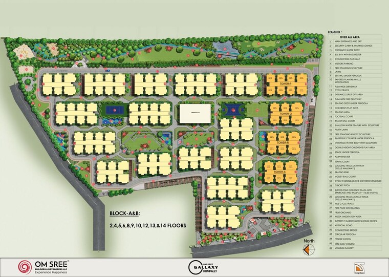 Master Plan, om-sree-gallaxy 3 Bedroom 2235 Sq.Ft. Apartment In Kompally Hyderabad 10701311