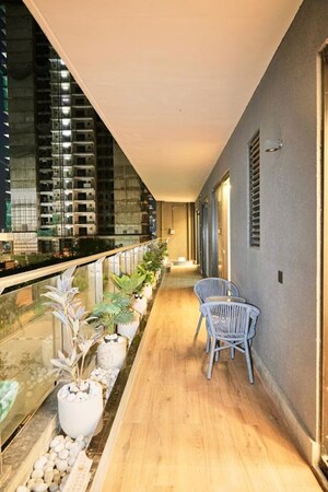 Balcony in 3 BHK Apartment at Krisumi Waterside Residences, Sector 36a – for Rent
