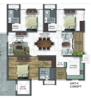Floor Plan in 3 BHK Apartment at Kollur – for Sale