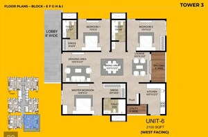Floor Plan in 3 BHK Apartment at Kollur – for Sale