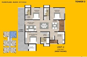 Floor Plan in 3 BHK Apartment at Kollur – for Sale