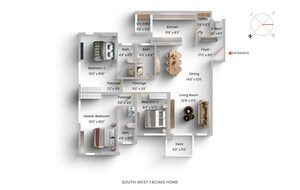 Floor Plan in 3 BHK Apartment at Rustomjee Seasons, Bandra East – for Sale