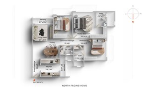 Floor Plan in 3 BHK Apartment at Ekta Tripolis, Goregaon West – for Sale