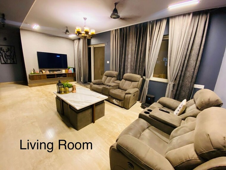 Living Room, goel-ganga-acropolis 3.5 Bedroom 1700 Sq.Ft. Apartment In Baner Pune 10701996
