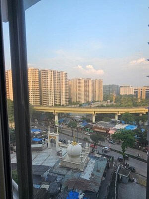 Balcony in 1 BHK Apartment at Rockline The Meridian Towers, Ghatkopar West – for Rent