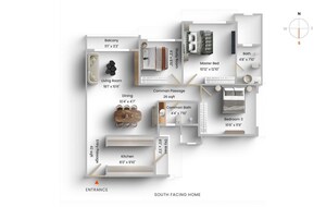Floor Plan in 2.5 BHK Apartment at Ekta Tripolis, Goregaon West – for Sale