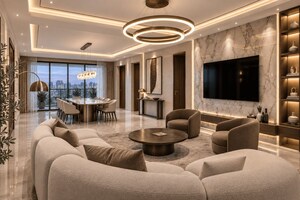 Living Room in 4 BHK Apartment at Fair Field, Santacruz West – for Sale