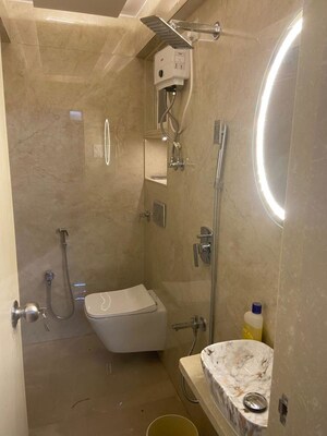 Bathroom in 2 BHK Apartment at Gurukrupa Marina Enclave, Malad West – for Rent