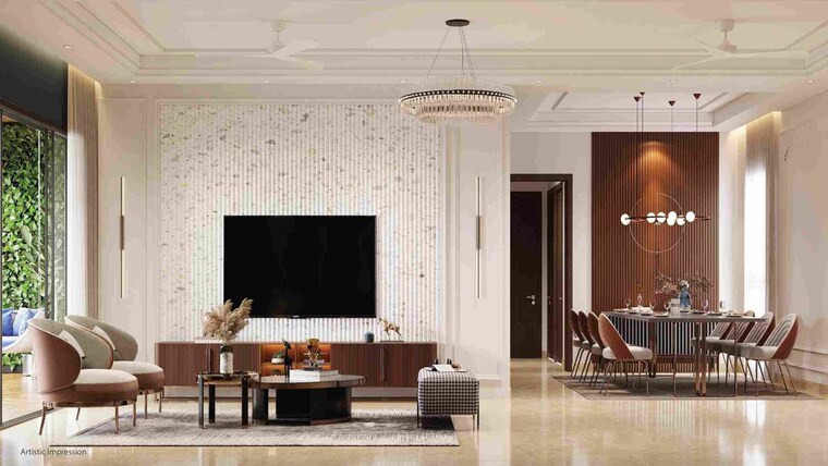Living Room, kolte-patil-life-republic-canvas 3 Bedroom 1332 Sq.Ft. Apartment In Hinjewadi Pune 10702575