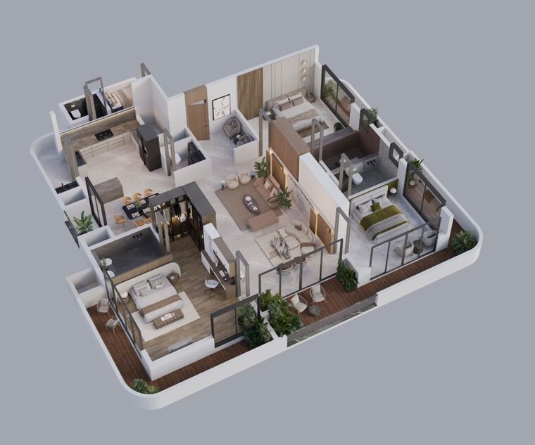 Floor Plan, 6th block 3 Bedroom 2934 Sq.Ft. Apartment In 6th Block Bangalore 10702744