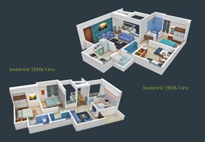 Floor Plan in 2 BHK Apartment at Raj Apoorvam, Chakan – for Sale