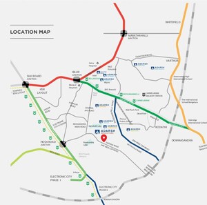 3 BHK Apartment – Map Location View at Adarsh Welkin Park, Sarjapur Road - for Sale