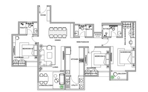 Floor Plan in 3 BHK Apartment at Assetz Muse And Maison, Gattahalli – for Sale