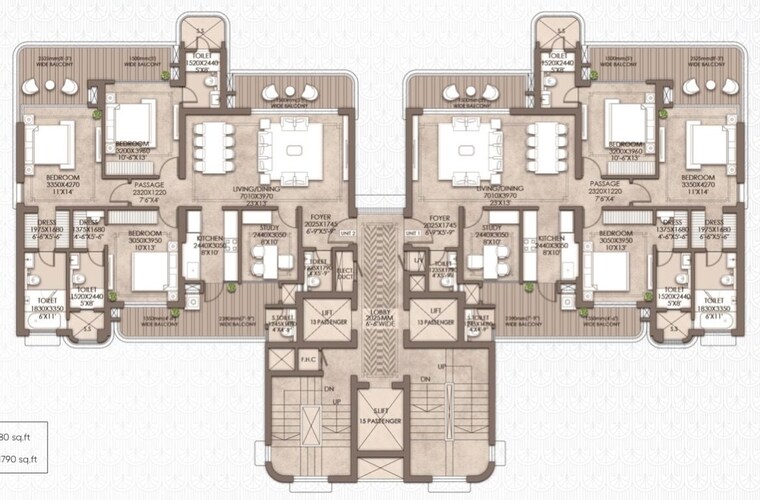 Floor Plan, crc-maesta 3 Bedroom 1975 Sq.Ft. Apartment In Sector 1 Greater Noida Greater Noida 10703559