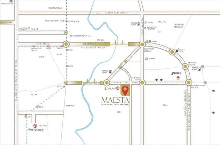Map Location, crc-maesta 4 Bedroom 2650 Sq.Ft. Apartment In Sector 1 Greater Noida Greater Noida 10703648