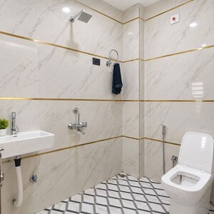 Bathroom in 1 BHK Apartment at Freedom Fighters Enclave – for Rent