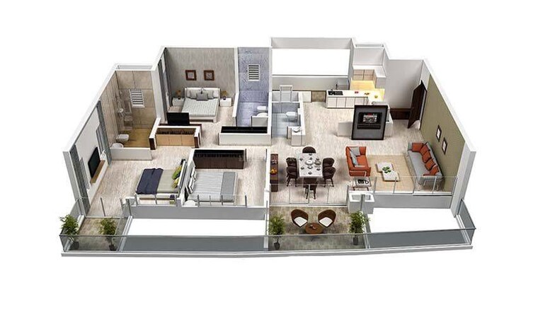 Floor Plan, pharande-puneville 3 Bedroom 1172 Sq.Ft. Apartment In Punawale Pune 10704834