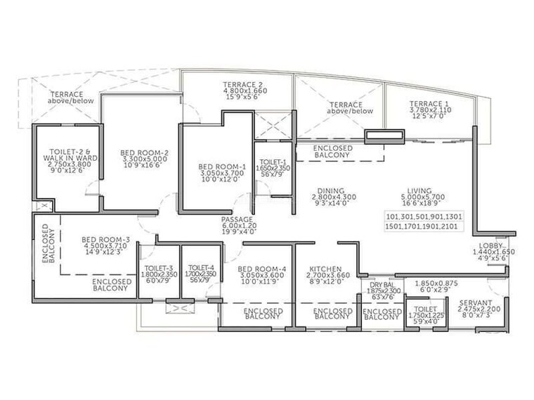 Floor Plan, pharande-puneville 3 Bedroom 1172 Sq.Ft. Apartment In Punawale Pune 10704834