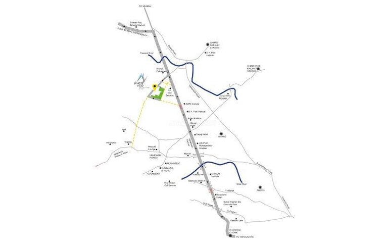 Map Location, pharande-puneville 3 Bedroom 1172 Sq.Ft. Apartment In Punawale Pune 10704834