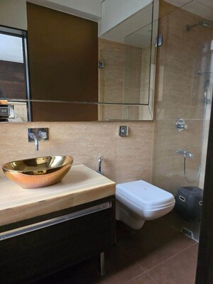 Bathroom in 3 BHK Apartment at Gym View, Khar West – for Rent