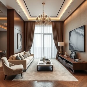Living Room in 3.5 BHK Apartment at SS The Leaf, Sector 85 – for Rent